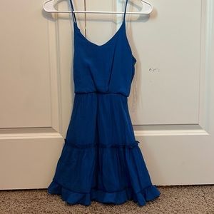 XS ALTAR’D STATE Ruffled Blue Dress/ Sundress With Adjustable Strings